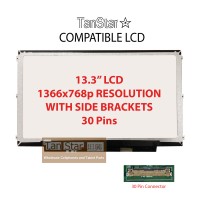  13.3" Laptop LCD Screen 1366x768p 30 Pin with Side Brackets [TSTPC13.3-01]